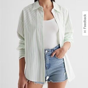 Express Striped Boyfriend Portofino Shirt